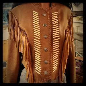 ARELLA - Fringe & Bone Leather Jacket